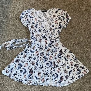 Graphic Wrap Around Dress | DollsKill